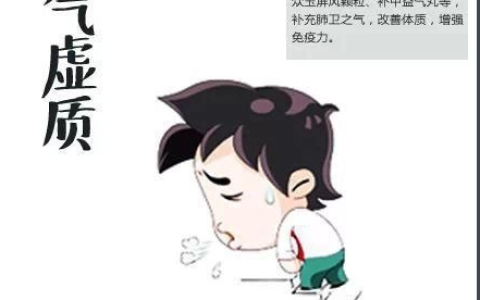 气虚质(肺脏功能和脾脏功能弱的体质)