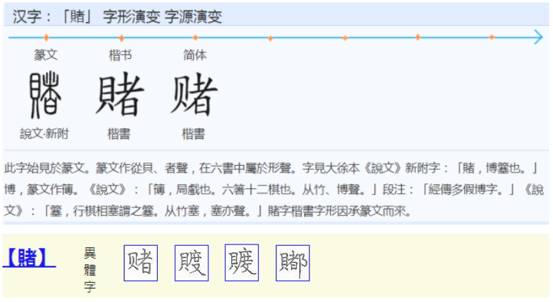 赌(汉语汉字)