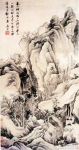 春树秋霜图(唐寅的画作)