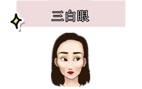 三白眼(瞳仁很靠上或者很靠下看上去三面的眼白很多)