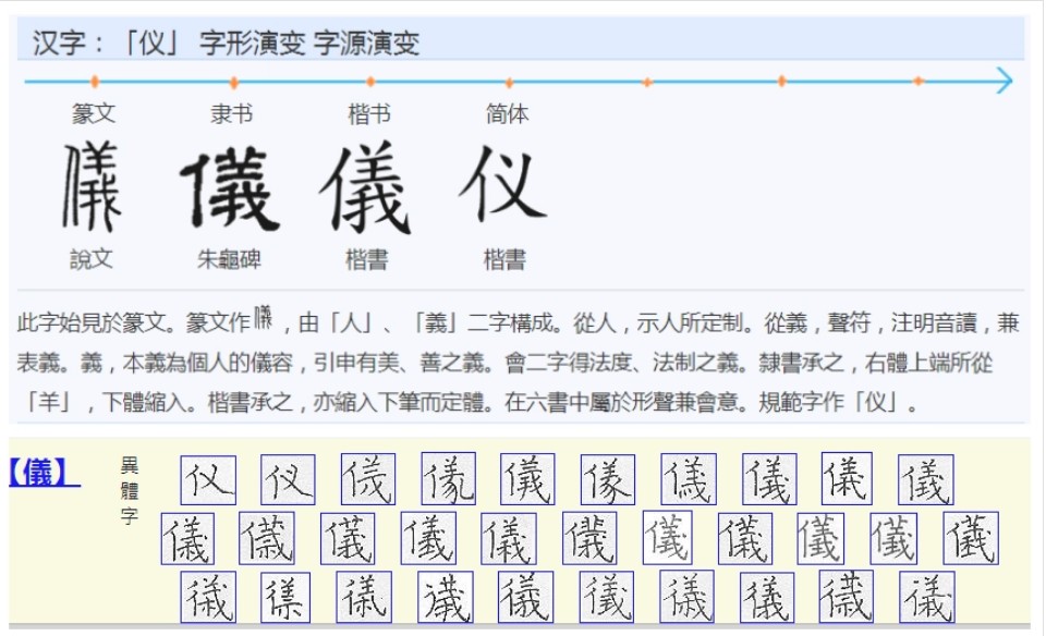 仪(汉语汉字)