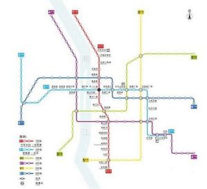 长沙地铁1号线(从开福区政府站到彩霞路站的地铁线路)