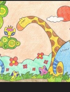 蜡笔画(以蜡笔在纸、布或板材上绘成的画)