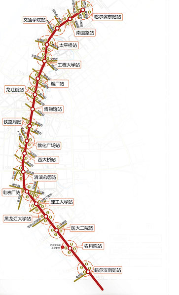 哈尔滨地铁1号线(第一条建成运营的城市轨道交通线路)