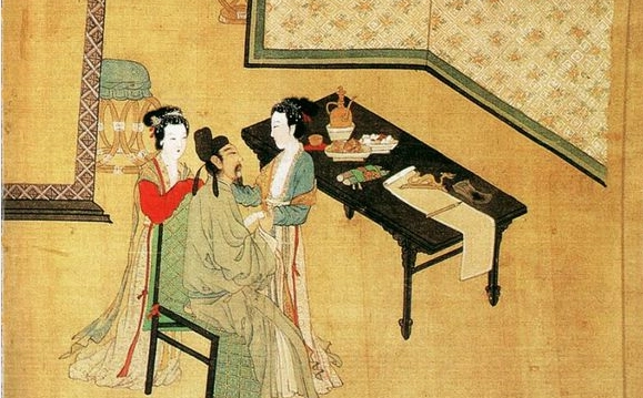 春宵秘戏图(唐代大画家周昉的作品)