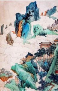 桃源图(张大千泼墨泼彩画作)