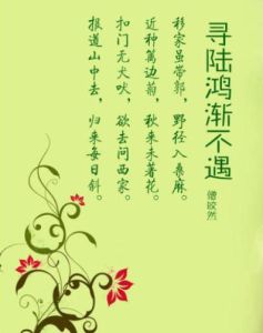 寻陆鸿渐不遇(唐代诗人僧皎然创作诗词)
