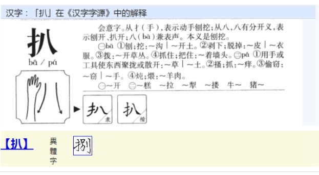 扒(汉语汉字)
