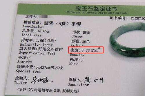 a货翡翠鉴定证书