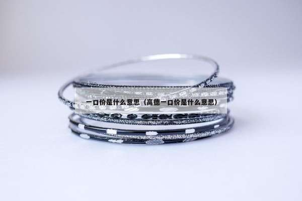 一口价是什么意思（高德一口价是什么意思）