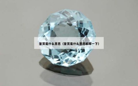 鉴赏是什么意思（鉴赏是什么意思解释一下）