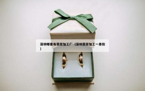 深圳哪里有翡翠加工厂（深圳翡翠加工一条街）