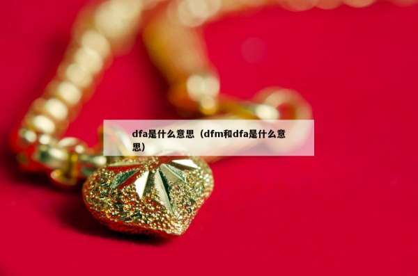 dfa是什么意思（dfm和dfa是什么意思）