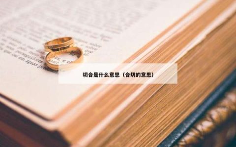 切合是什么意思（合切的意思）