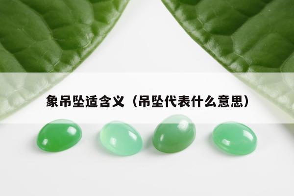 象吊坠适含义，吊坠代表什么意思