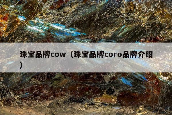 珠宝品牌cow，珠宝品牌coro品牌介绍