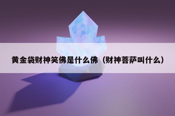 黄金袋财神笑佛是什么佛，财神菩萨叫什么