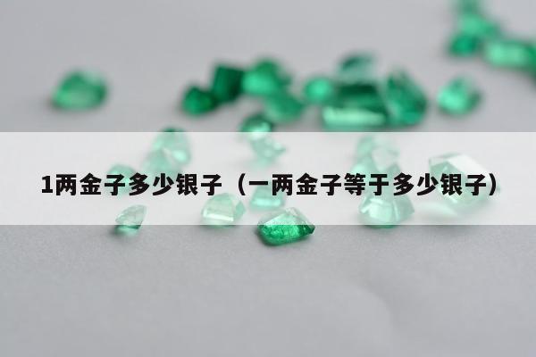 两金子多少银子，一两金子等于多少银子"