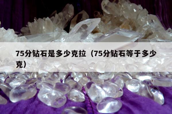 5分钻石是多少克拉，75分钻石等于多少克"
