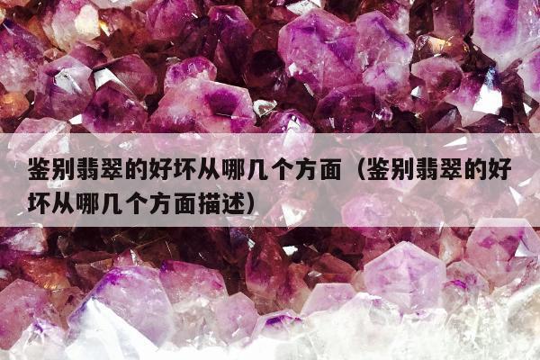 鉴别翡翠的好坏从哪几个方面，鉴别翡翠的好坏从哪几个方面描述