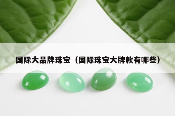 国际大品牌珠宝，国际珠宝大牌款有哪些
