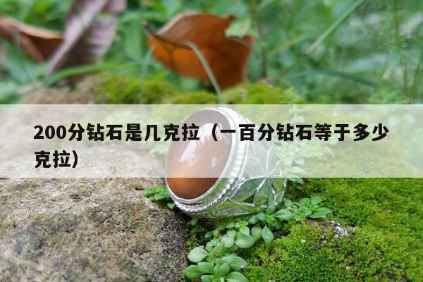 00分钻石是几克拉，一百分钻石等于多少克拉"
