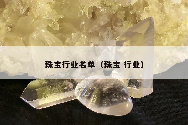 珠宝行业名单，珠宝 行业