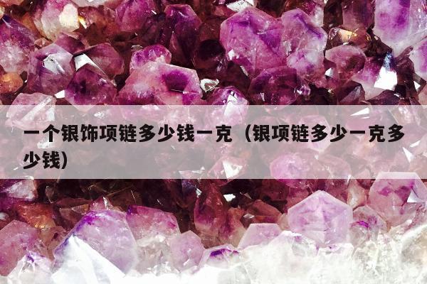 一个银饰项链多少钱一克，银项链多少一克多少钱