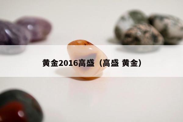 黄金2016高盛，高盛 黄金