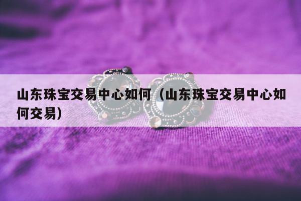 山东珠宝交易中心如何，山东珠宝交易中心如何交易