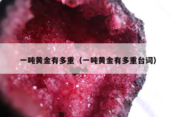 一吨黄金有多重，一吨黄金有多重台词