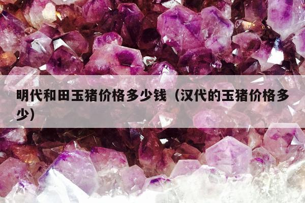 明代和田玉猪价格多少钱，汉代的玉猪价格多少