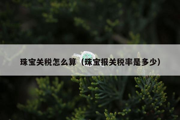 珠宝关税怎么算，珠宝报关税率是多少
