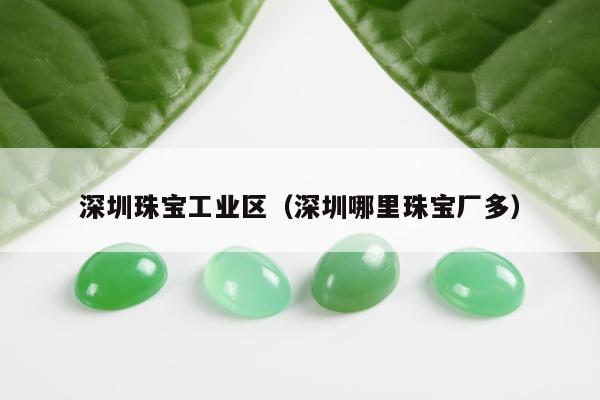 深圳珠宝工业区，深圳哪里珠宝厂多