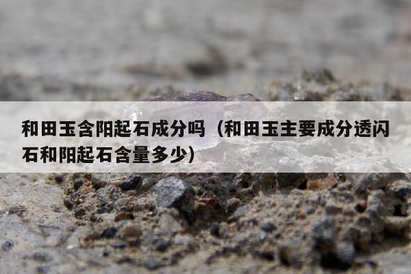 和田玉含阳起石成分吗，和田玉主要成分透闪石和阳起石含量多少