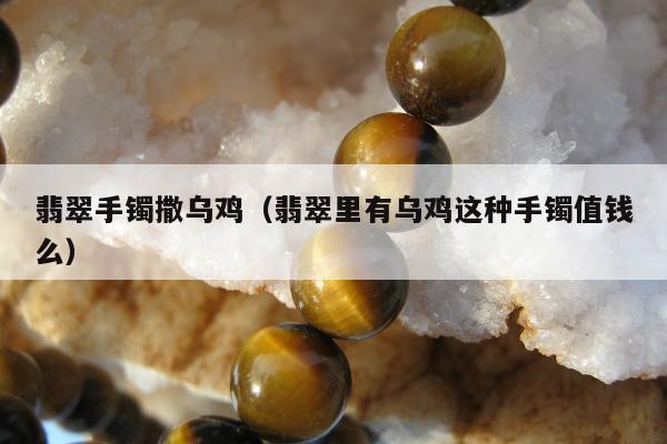 翡翠手镯撒乌鸡，翡翠里有乌鸡这种手镯值钱么