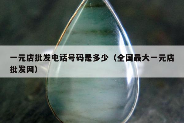 一元店批发电话号码是多少，全国最大一元店批发网