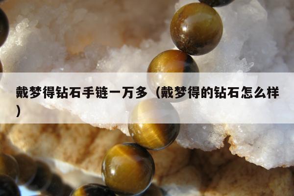 戴梦得钻石手链一万多，戴梦得的钻石怎么样