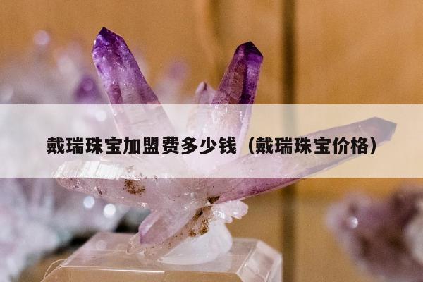 戴瑞珠宝加盟费多少钱，戴瑞珠宝价格