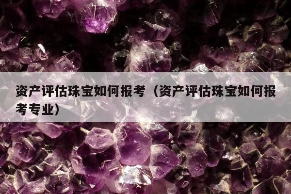 资产评估珠宝如何报考，资产评估珠宝如何报考专业