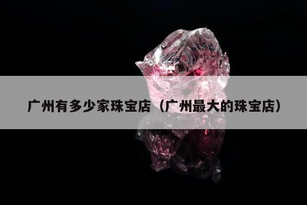 广州有多少家珠宝店，广州最大的珠宝店