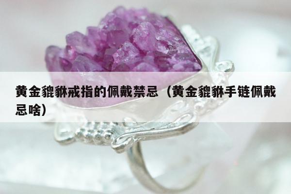 黄金貔貅戒指的佩戴禁忌，黄金貔貅手链佩戴忌啥