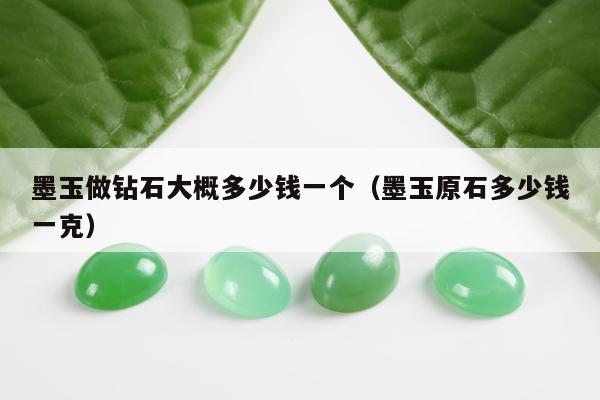 墨玉做钻石大概多少钱一个，墨玉原石多少钱一克