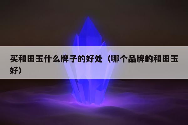 买和田玉什么牌子的好处，哪个品牌的和田玉好
