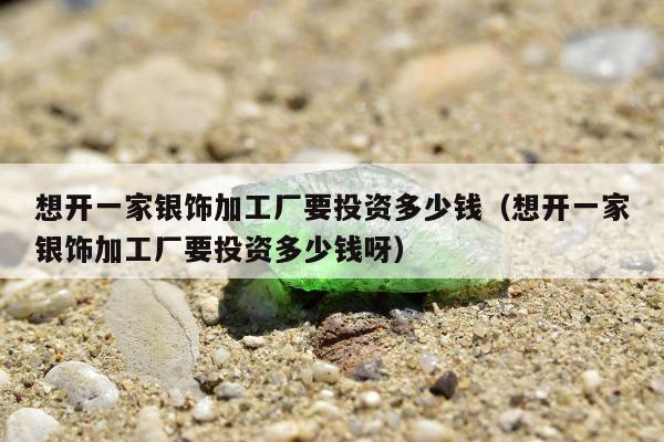 想开一家银饰加工厂要投资多少钱，想开一家银饰加工厂要投资多少钱呀