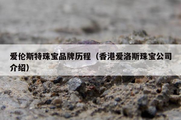 爱伦斯特珠宝品牌历程，香港爱洛斯珠宝公司介绍