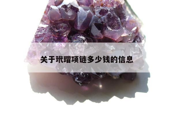 关于玳瑁项链多少钱的信息