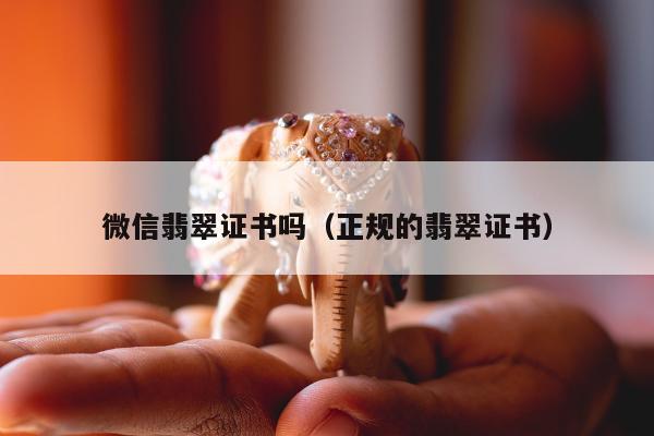 微信翡翠证书吗，正规的翡翠证书