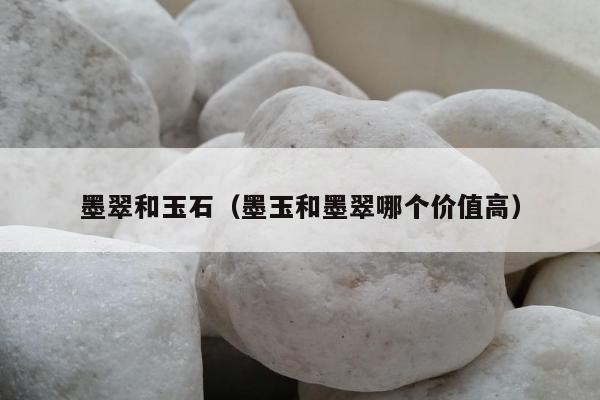 墨翠和玉石，墨玉和墨翠哪个价值高