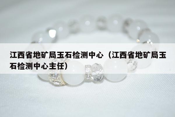 江西省地矿局玉石检测中心，江西省地矿局玉石检测中心主任